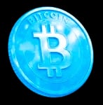 Blue Bitcoin 3D Front